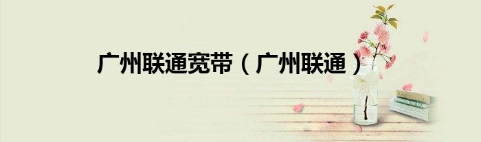 广州联通宽带(广州联通)