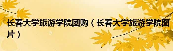 长春大学旅游学院团购(长春大学旅游学院图片)