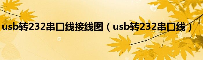 usb转232串口线接线图(usb转232串口线)