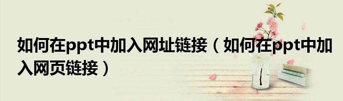 如何在ppt中加入网址链接(如何在ppt中加入网页链接)