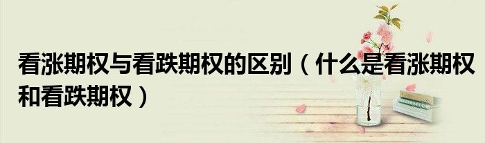 看涨期权与看跌期权的区别(什么是看涨期权和看跌期权)
