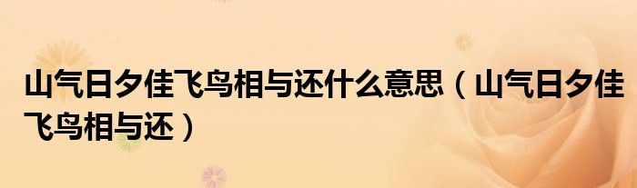 山气日夕佳飞鸟相与还什么意思(山气日夕佳飞鸟相与还)