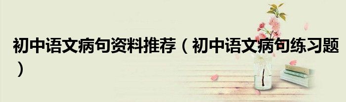 初中语文病句资料推荐(初中语文病句练习题)