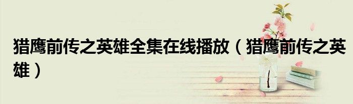 猎鹰前传之英雄全集在线播放(猎鹰前传之英雄)