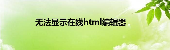 无法显示在线html编辑器