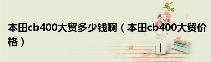 本田cb400大贸多少钱啊(本田cb400大贸价格)