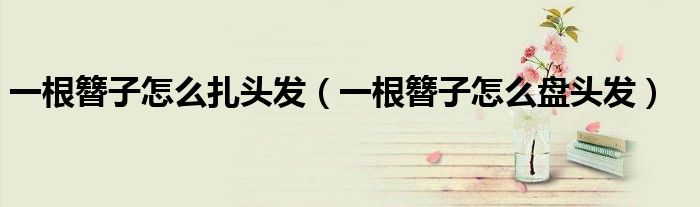 一根簪子怎么扎头发(一根簪子怎么盘头发)