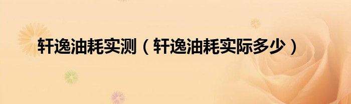轩逸油耗实测(轩逸油耗实际多少)
