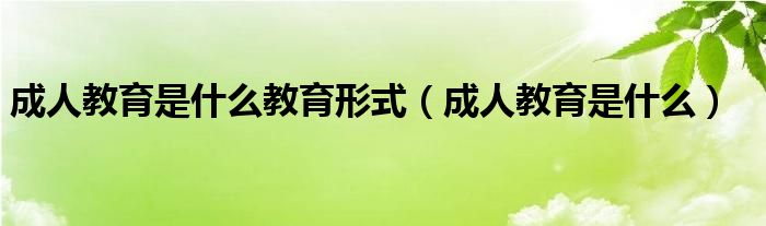 成人教育是什么教育形式(成人教育是什么)