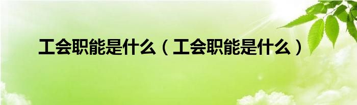 工会职能是什么(工会职能是什么)