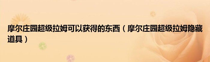 摩尔庄园超级拉姆可以获得的东西(摩尔庄园超级拉姆隐藏道具)