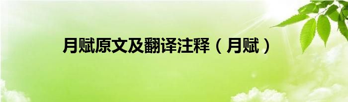 月赋原文及翻译注释（月赋）