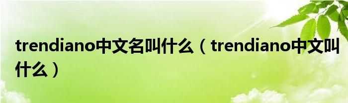 trendiano中文名叫什么(trendiano中文叫什么)