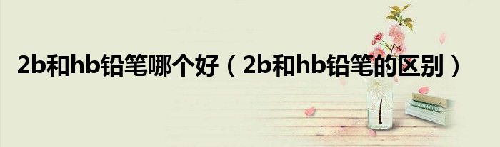 2b和hb铅笔哪个好(2b和hb铅笔的区别)