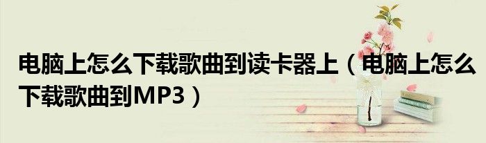 电脑上怎么下载歌曲到读卡器上(电脑上怎么下载歌曲到MP3)
