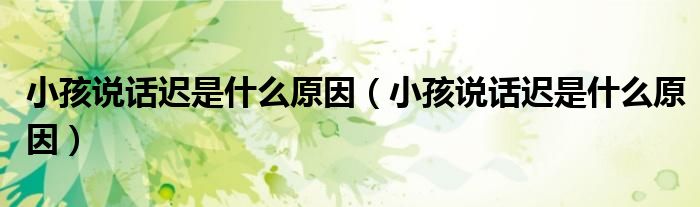 小孩说话迟是什么原因(小孩说话迟是什么原因)