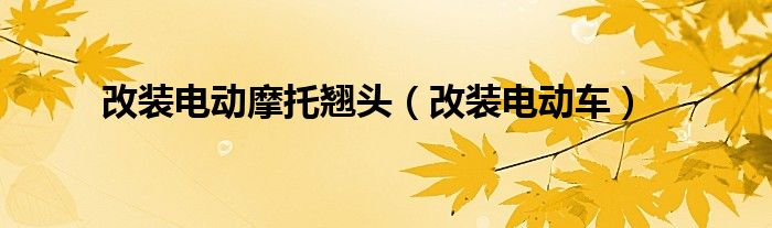 改装电动摩托翘头(改装电动车)