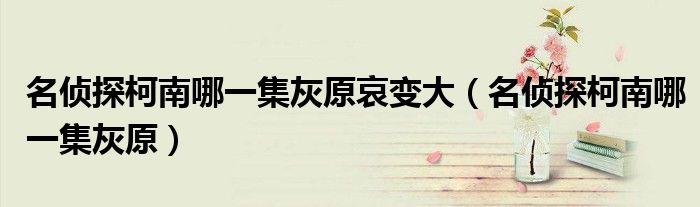 名侦探柯南哪一集灰原哀变大(名侦探柯南哪一集灰原)