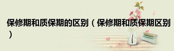 保修期和质保期的区别(保修期和质保期区别)