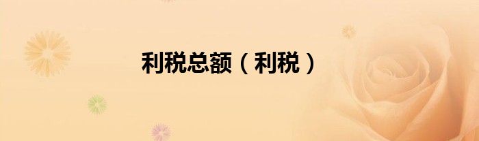 利税总额（利税）