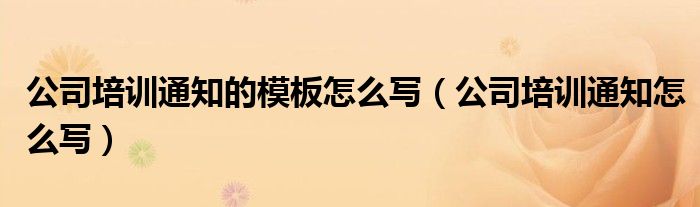 公司培训通知的模板怎么写(公司培训通知怎么写)
