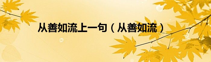 从善如流上一句(从善如流)