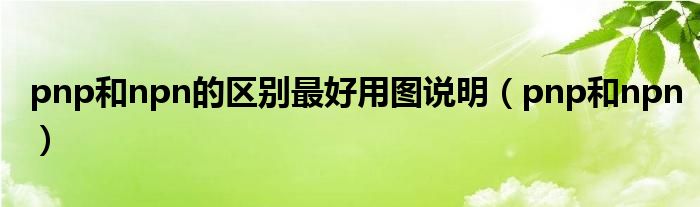 pnp和npn的区别最好用图说明(pnp和npn)