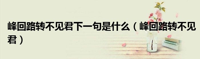 峰回路转不见君下一句是什么(峰回路转不见君)