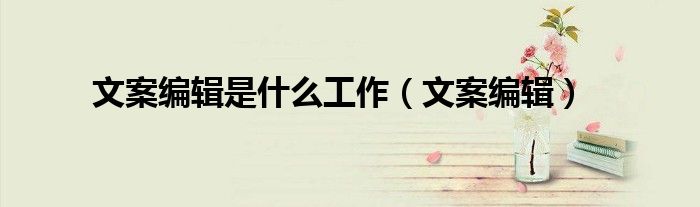 文案编辑是什么工作(文案编辑)