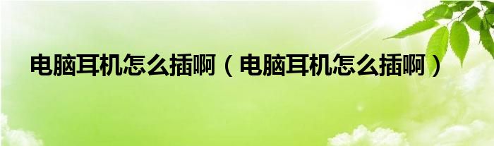 电脑耳机怎么插啊(电脑耳机怎么插啊)