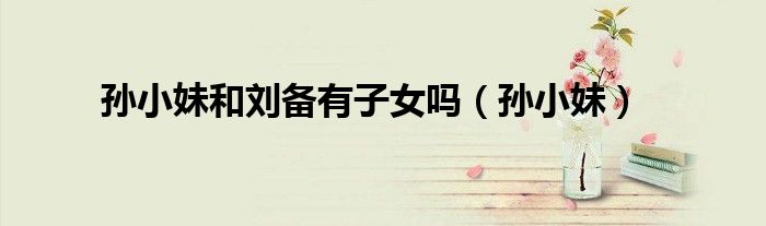 孙小妹和刘备有子女吗(孙小妹)