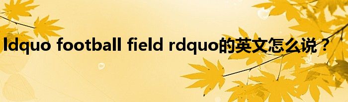 ldquo football field rdquo的英文怎么说?
