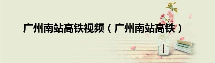 广州南站高铁视频(广州南站高铁)