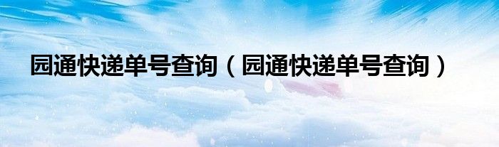 园通快递单号查询(园通快递单号查询)