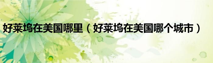 好莱坞在美国哪里(好莱坞在美国哪个城市)