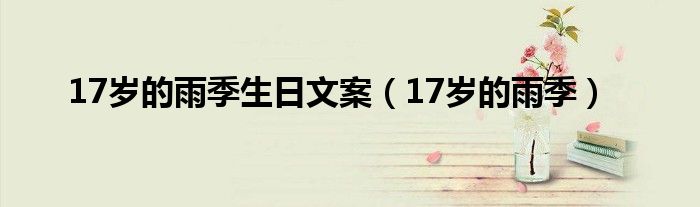 17岁的雨季生日文案(17岁的雨季)