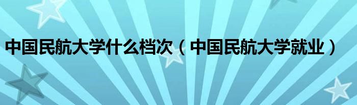 中国民航大学什么档次(中国民航大学就业)