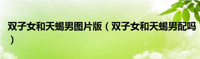 双子女和天蝎男图片版(双子女和天蝎男配吗)