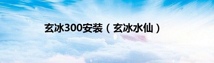 玄冰300安装(玄冰水仙)