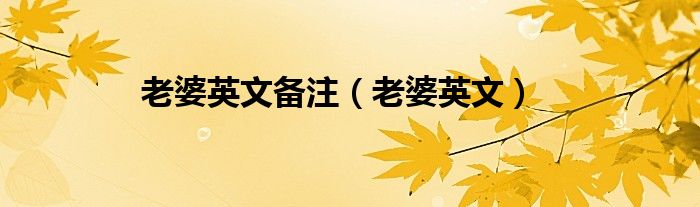 老婆英文备注(老婆英文)