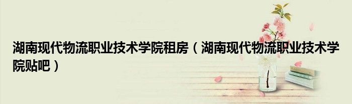 湖南现代物流职业技术学院租房(湖南现代物流职业技术学院贴吧)