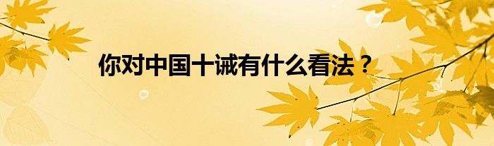 你对中国十诫有什么看法？