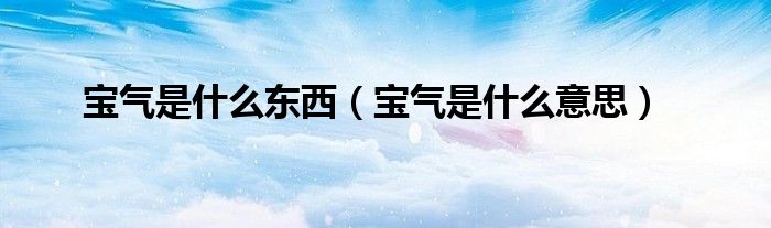 宝气是什么东西(宝气是什么意思)