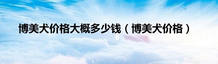 博美犬价格大概多少钱(博美犬价格)