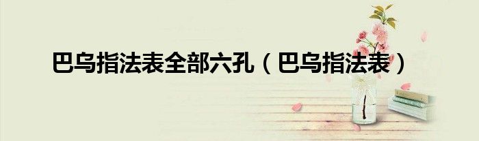 巴乌指法表全部六孔(巴乌指法表)