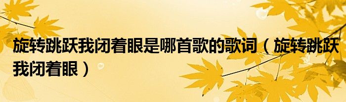 旋转跳跃我闭着眼是哪首歌的歌词(旋转跳跃我闭着眼)