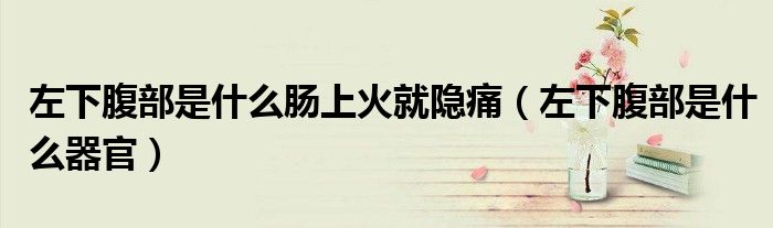 左下腹部是什么肠上火就隐痛(左下腹部是什么器官)