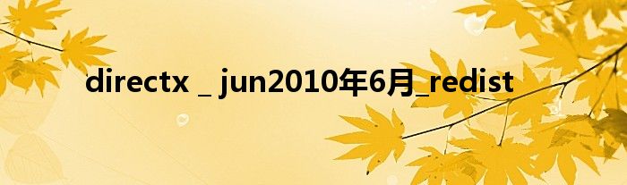directx _ jun2010年6月_redist