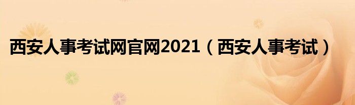 西安人事考试网官网2021(西安人事考试)