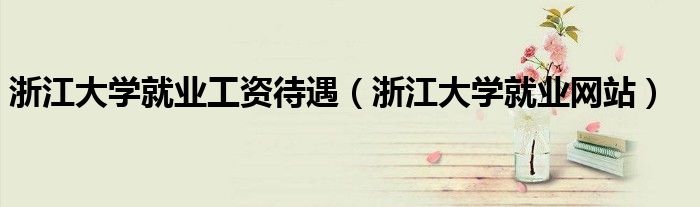 浙江大学就业工资待遇(浙江大学就业网站)